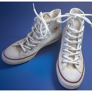 Converse Chuck Taylor All Star Shoes Womens 8 White Hi Tops Casual Skate Sneaker